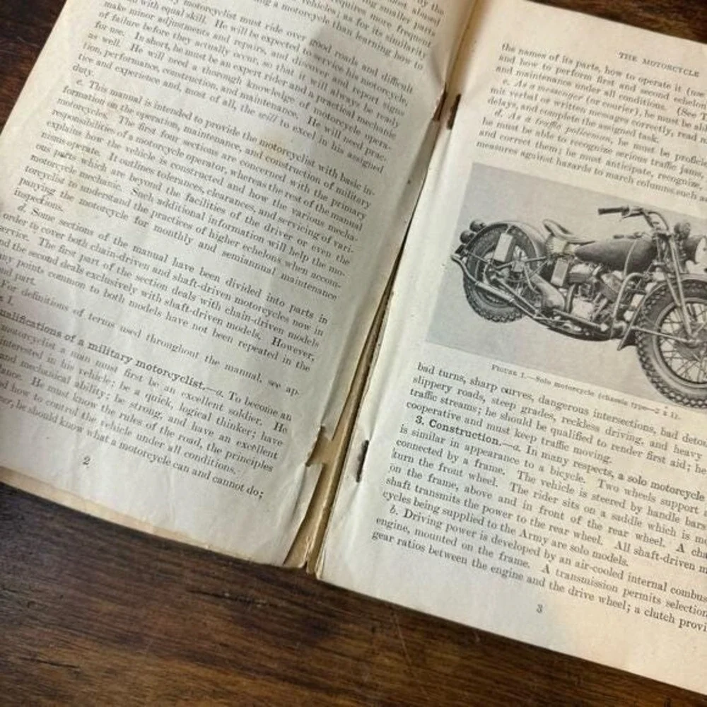 1942‎ TM 10-515 Motorcyle US Military Manual Harley Davidson Indian motorcycle